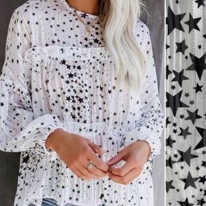 TCEC Oh My Stars Tiered Blouse